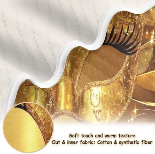 Burbuja Mardi Gras Gold Mask Baby Blanket 30x40