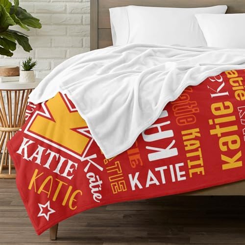 OAHEDIAM Personalized Baby Blanket with Name Red 30x40 Inches