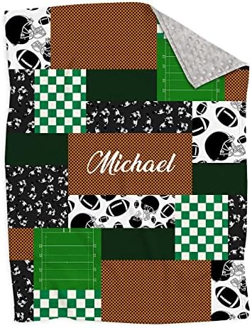 Munific Football Rugby Baby Blanket with Name