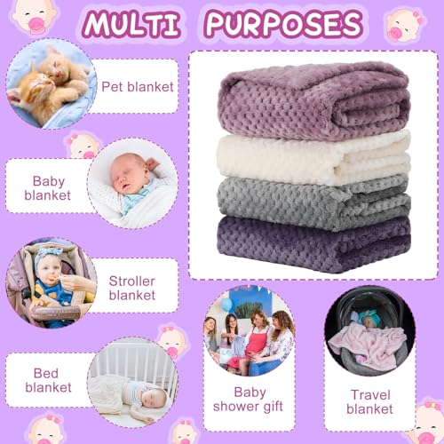 Frienda 4 Pcs Fluffy Baby Blanket Set