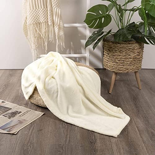 NANPIPER Ivory Baby Blanket - Soft Plush Throw 30x40