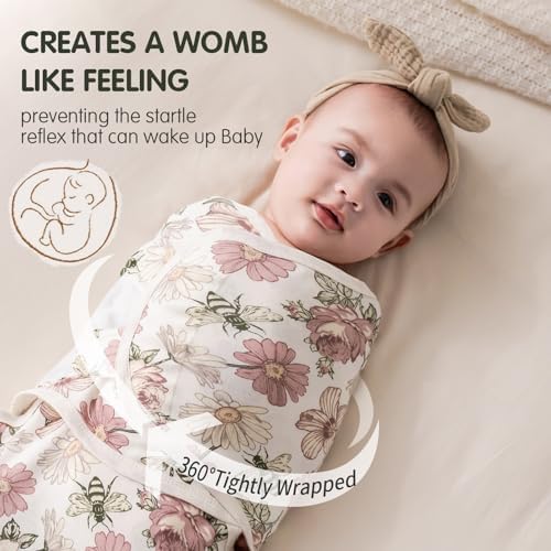 Insular Soft Cotton Swaddle Wrap 3 Pack for Newborn Infant
