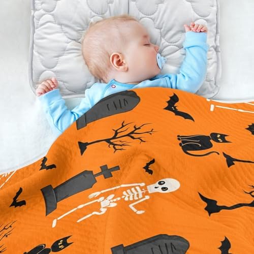Burbuja Halloween Skeleton Baby Blanket for Boys Girls