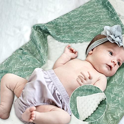 HNHUAMING Green Sage Baby Blanket 30x40 Inch