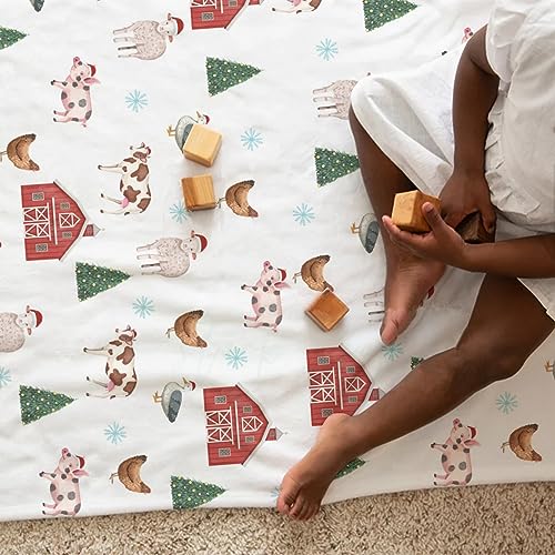 Hwmmbh Christmas Farm Animals Flannel Baby Blanket