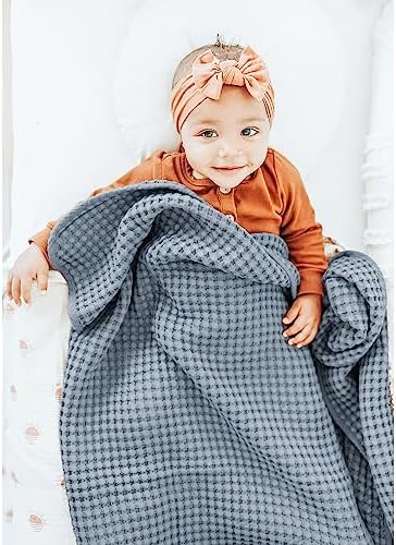 Konssy Waffle Baby Blanket - Soft Cozy Swaddle Blanket for Newborns