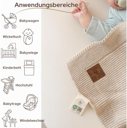 Little Dedi Soft Baby Knitted Blanket - 30x40 Neutral Stone
