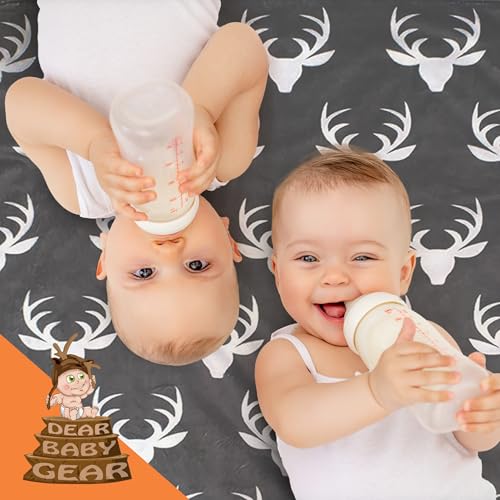Dear Baby Gear Reversible Baby Blanket - Soft Cozy for Newborn Toddler