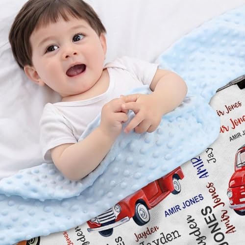 YISMEET Personalized Baby Blanket with Red Car Theme 1