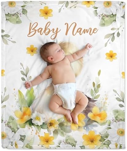 LNG Personalized Name Baby Blanket with Cute Duck Design