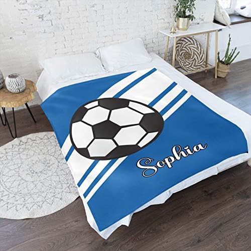 Custom Soccer Ball Blanket with Name for Newborn
