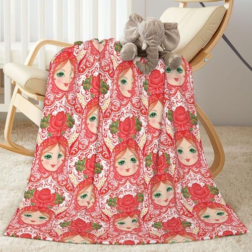 Duduho Traditional Russian Nesting Doll Baby Blanket