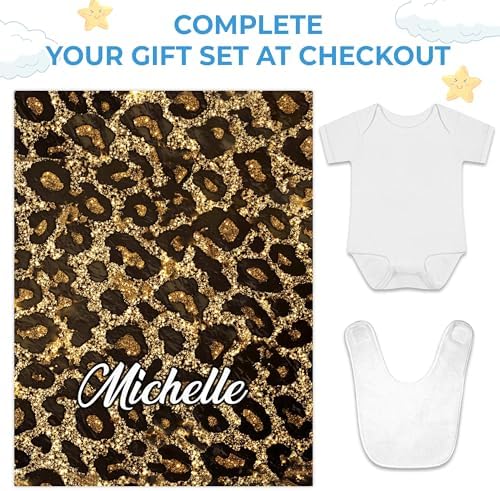 Hyturtle Personalized Leopard Baby Blanket - Cozy Cheetah Print Swaddle for Newborns
