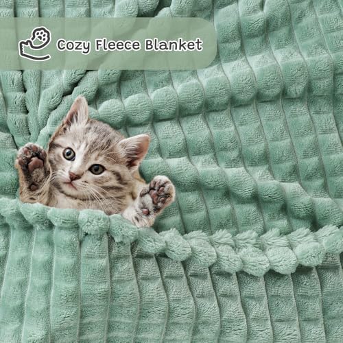Yameishy Fleece Baby Blanket - 30x40 Inch Ultra Soft 3D Grid Design