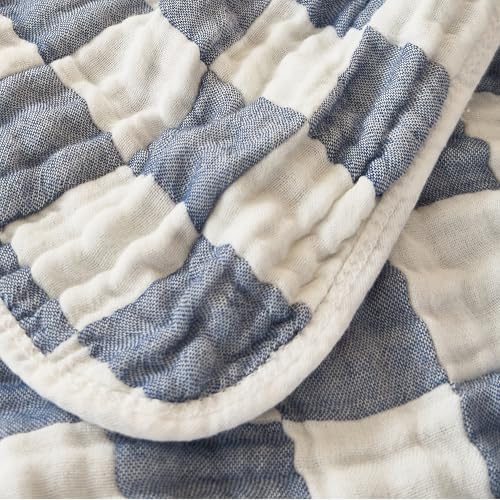 REPRECONF Ultra Soft Checkered Muslin Blanket Set of 2 for Baby