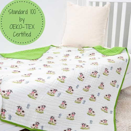 LollyBanks Cows Print Muslin Blanket 47x47