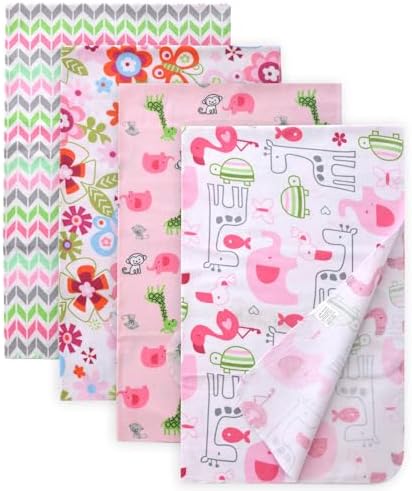 Gina Era 4 Pcs Cotton Flannel Receiving Blankets