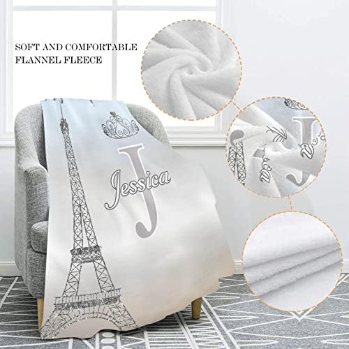 XOZOTY Personalized Baby Blanket with Name Gray 30x40 Inch Fleece Throw