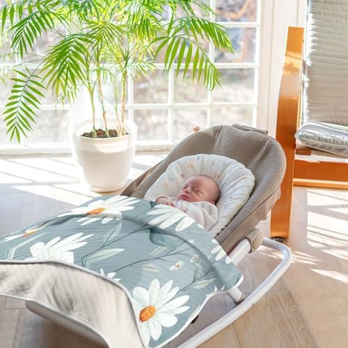 YJMYDDZ Baby Blanket with White Flowers 30x40 Inch