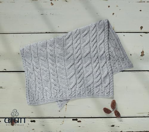 Aran Woollen Mills Irish Cable Baby Blanket Oatmeal 1