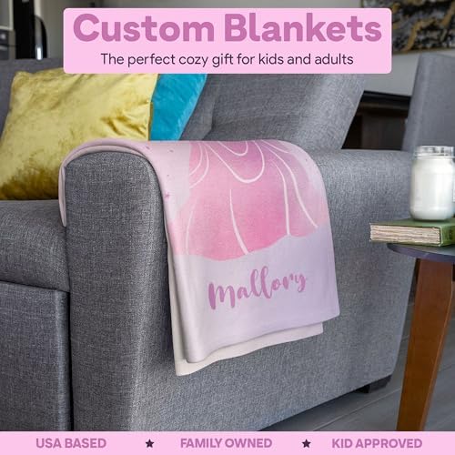 Custom Princess Blanket - Personalized Fleece Throw for Girls