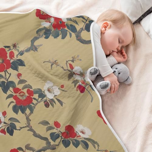 WELLDAY Baby Blanket - Japanese Tea Tree Floral 30x40 Inch 1