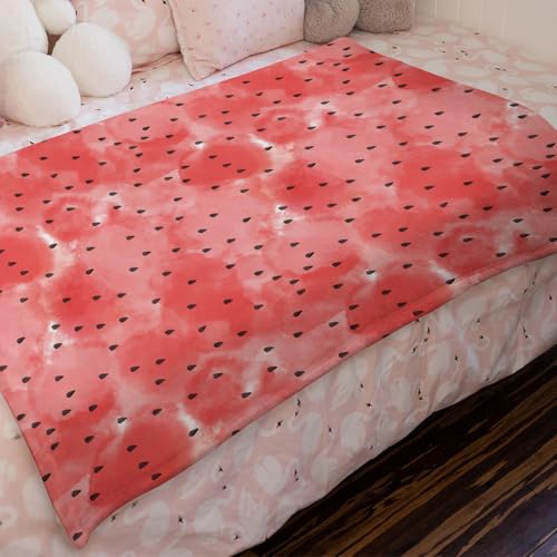 Watercolor Watermelon Baby Blanket Flannel Throw