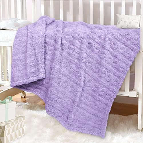 HOMRITAR 3D Fleece Baby Blanket Purple 30x40 Inch