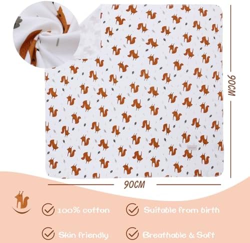 Miracle Baby Receiving Blankets 3 Pack - Fox Raindrops