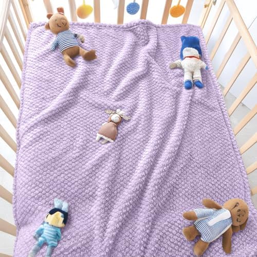 KENPERRY Ultra Soft Fleece Baby Blanket Purple 30 X 40