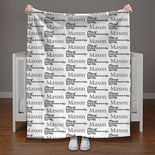 Ussunarts Personalized Baby Blanket with Name - Music Custom Blanket for Kids