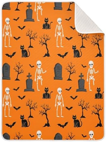 Burbuja Halloween Skeleton Baby Blanket for Boys Girls
