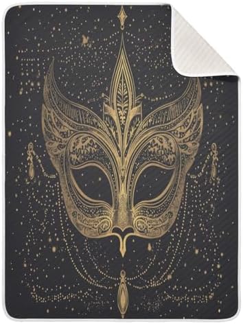 Burbuja Mardi Gras Retro Mask Baby Blanket Soft Warm Cozy 30x40