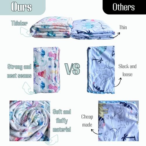 Mink Baby Blanket with Dotted Backing Golf Pattern