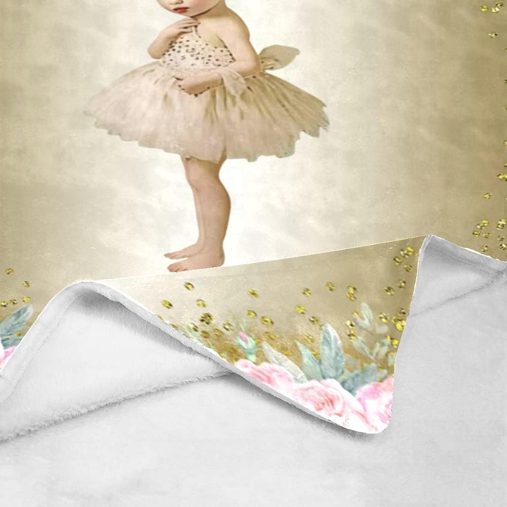 Personalized Golden Hat Girl Baby Blanket with Name