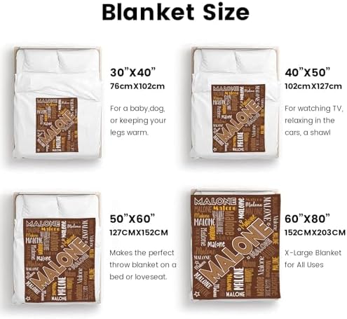 OAHEDIAM Personalized Baby Blanket Brown 30x40 Inches