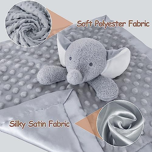 Babycolor Elephant Baby Security Blanket 15 Inch Grey