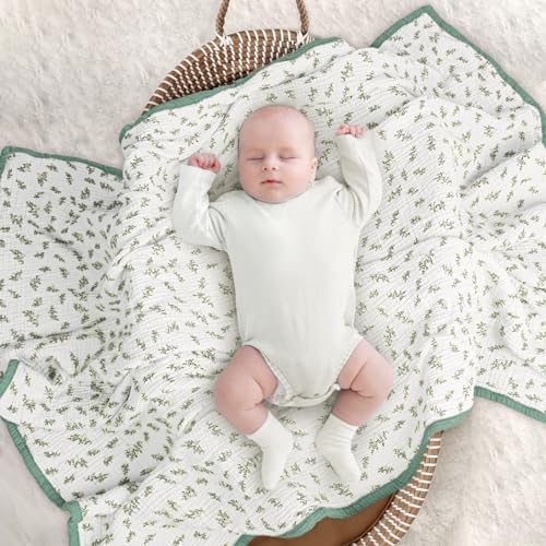 Lulu Moon Muslin Quilt Blanket 47x47 Inches Lotusleaf Tree Design