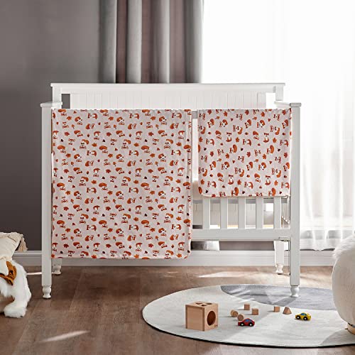 DaysU Silky Micro Plush Baby Blanket with Fox Print 1