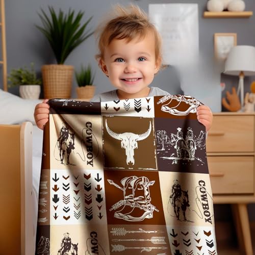 Western Baby Blanket for Nursery Room Decor