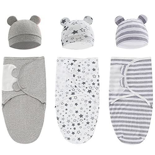 3-Pack Organic Baby Swaddle Sleep Sacks - Newborn 0-3 Months Grey