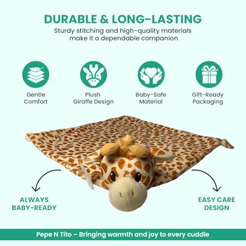 Pepe n Tito 18 Inch Giraffe Security Blanket for Babies