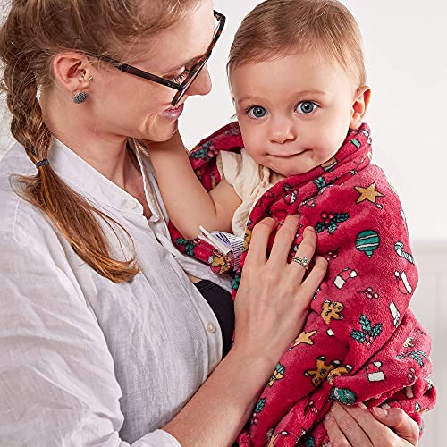 DaysU Plush Flannel Baby Blanket - 30x40 Christmas Design