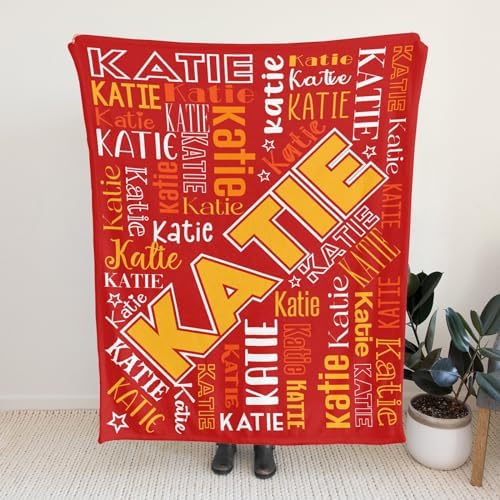 OAHEDIAM Personalized Baby Blanket with Name Red 30x40 Inches