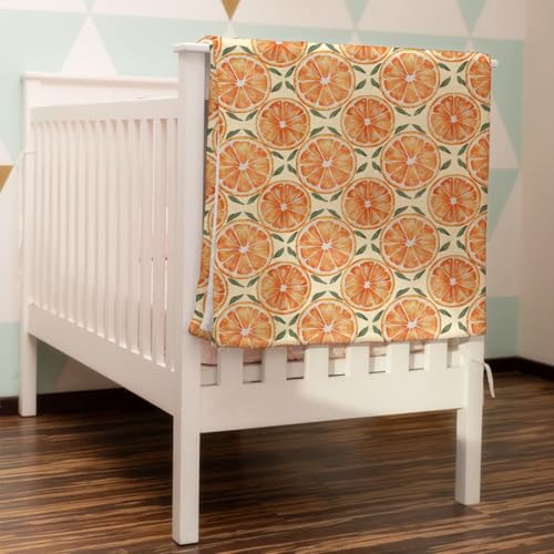 Cute Orange Flannel Baby Blanket for Nursery and Toddler