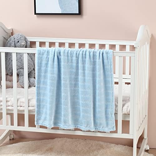 CREVENT 30x40 Soft Cozy Baby Blanket for Boys Girls Ice Blue