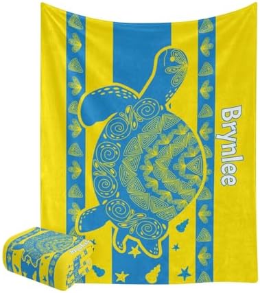 Custom Personalized Turtle Blanket for Newborn with Name