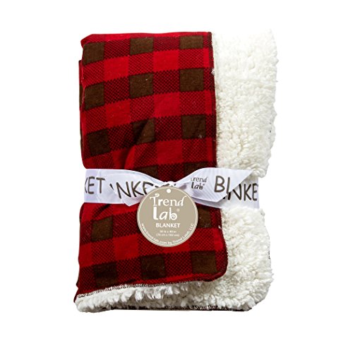 Trend Lab Gray Brown Buffalo Check Flannel Baby Blanket 1