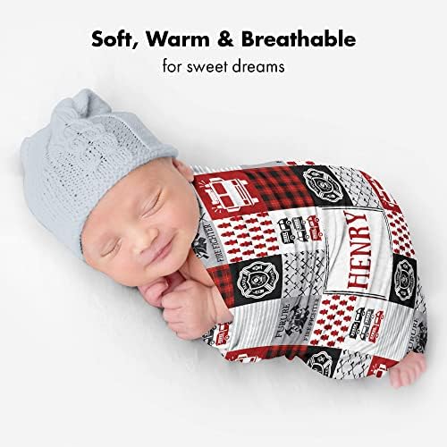 VibeCustom Personalized Firefighter Baby Blanket