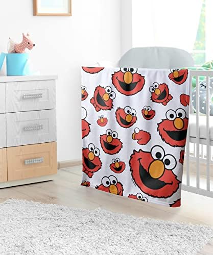LOGOVISION Sesame Street Baby Blanket 30X40 Elmo Face Pattern 1